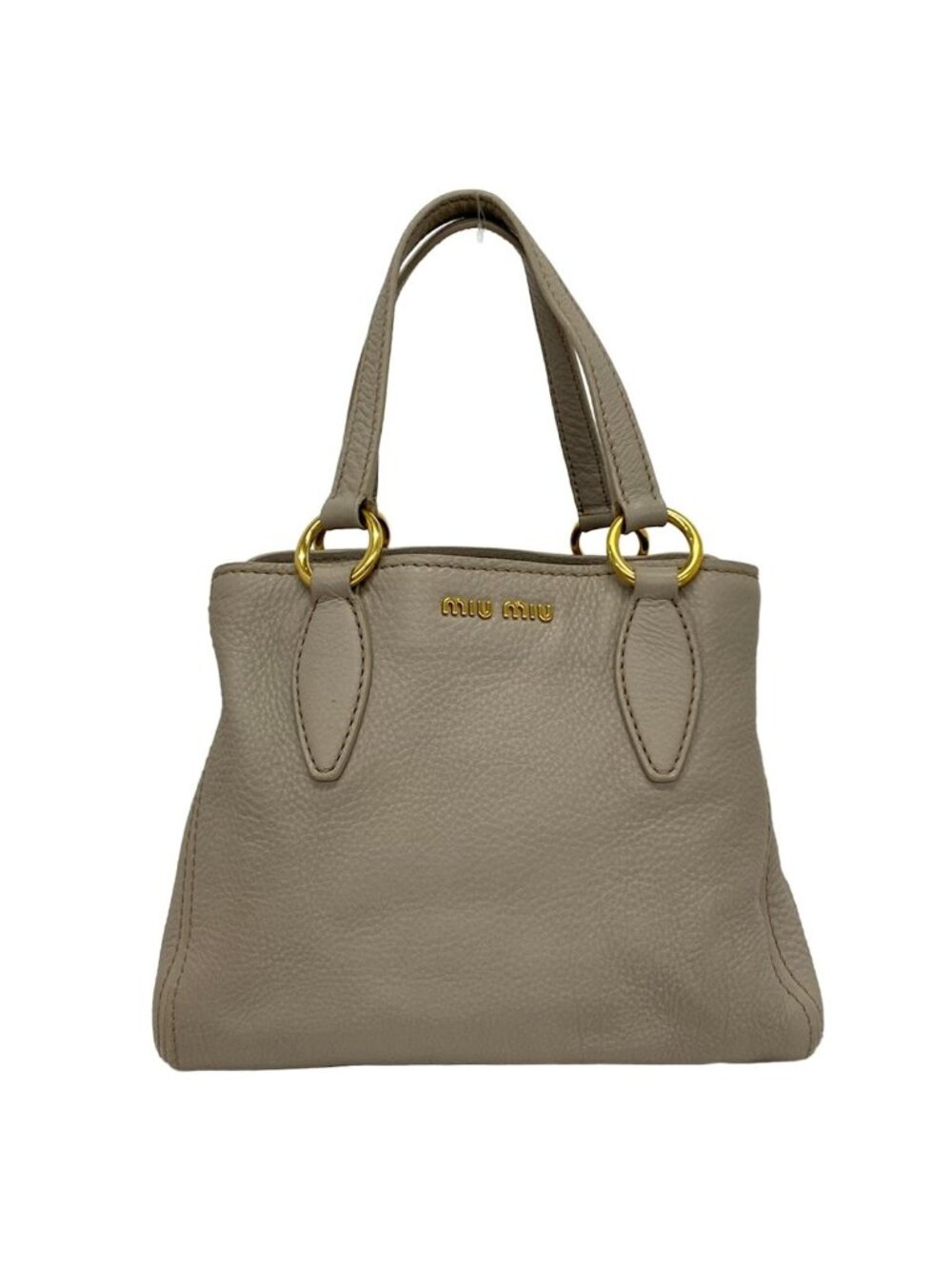 Miu Miu Handbag Vitello Caribbean Gray Beige Leather